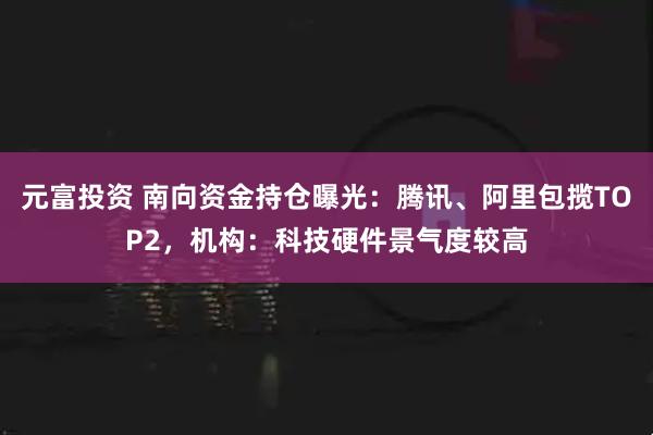 元富投资 南向资金持仓曝光：腾讯、阿里包揽TOP2，机构：科技硬件景气度较高